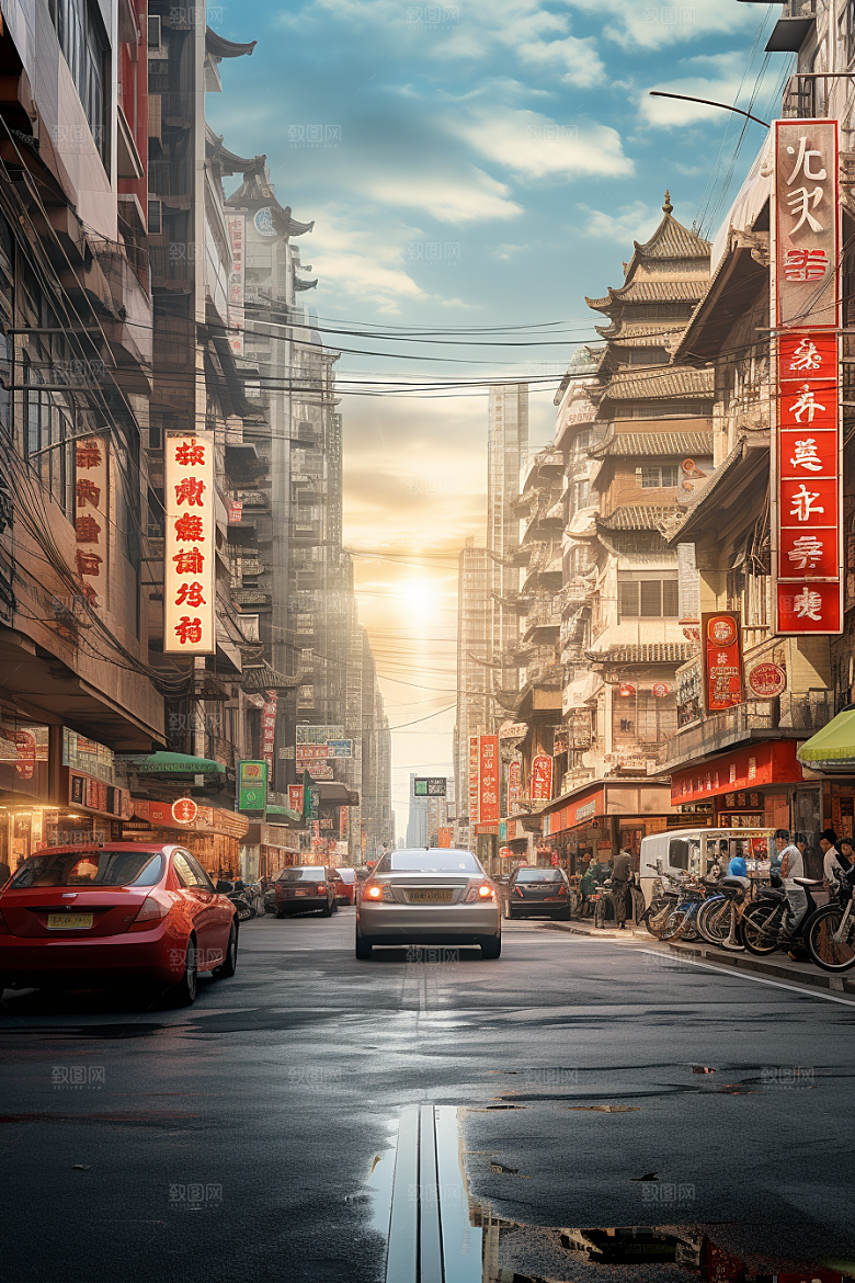 城市街景街道游戏原画素材