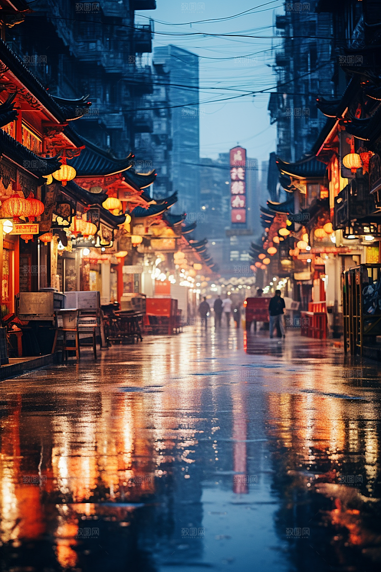 城市街景赛博朋克超现实素材