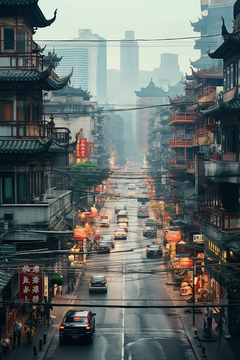 城市街景建筑游戏原画素材