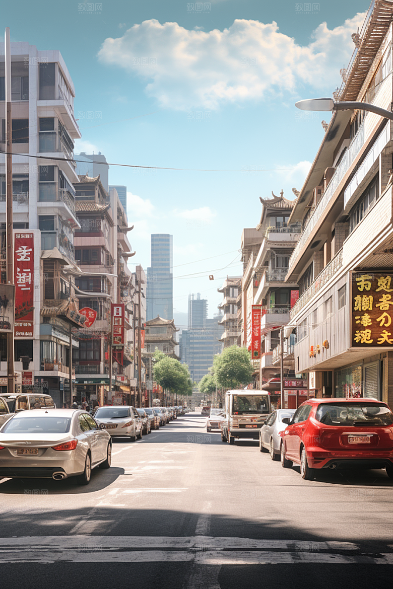 城市街景赛博朋克街道素材