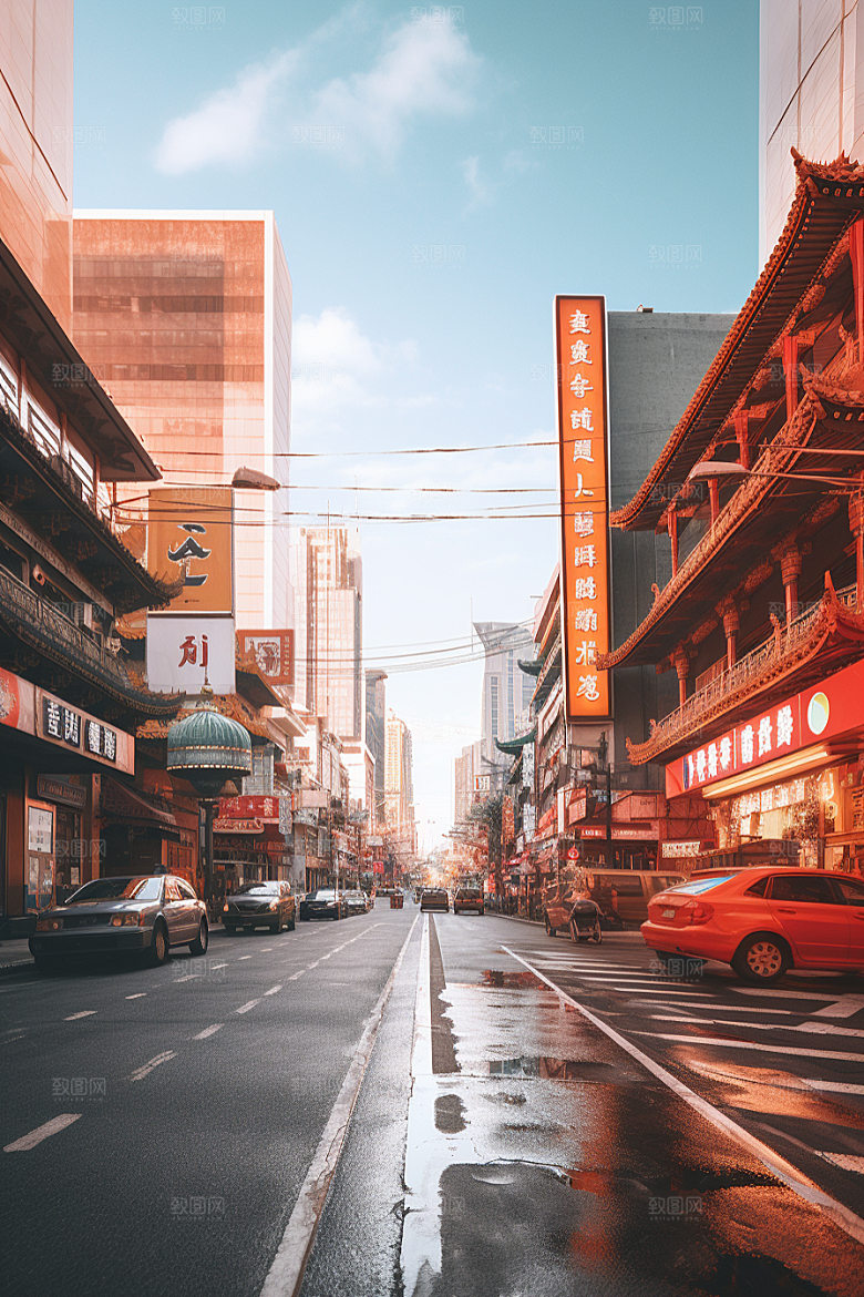 城市街景街道高清素材