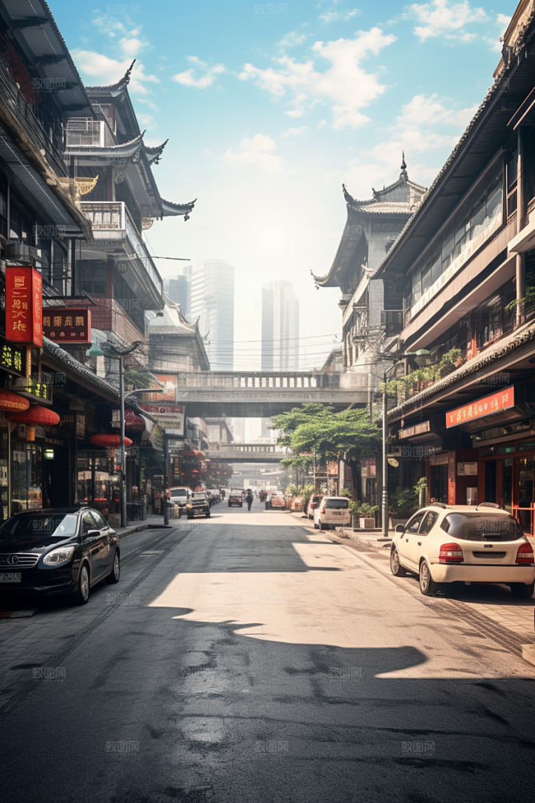 城市街景建筑超现实素材