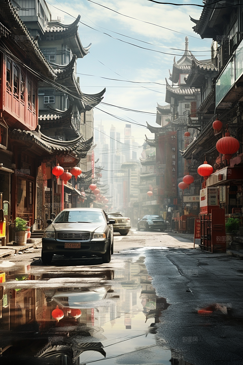 城市街景游戏原画赛博朋克素材