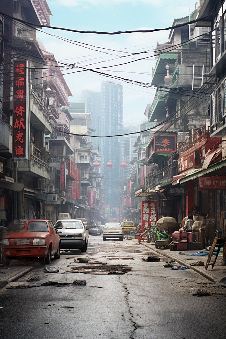 城市街景超现实游戏原画素材