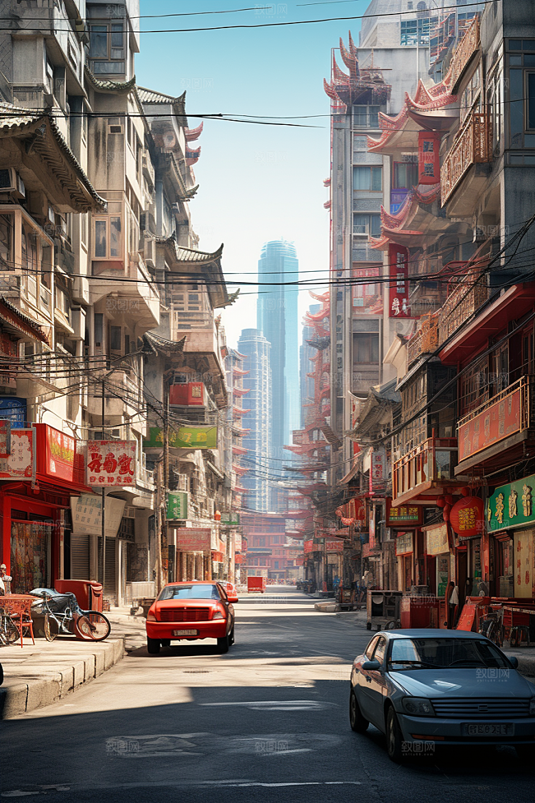 城市街景游戏原画街市素材