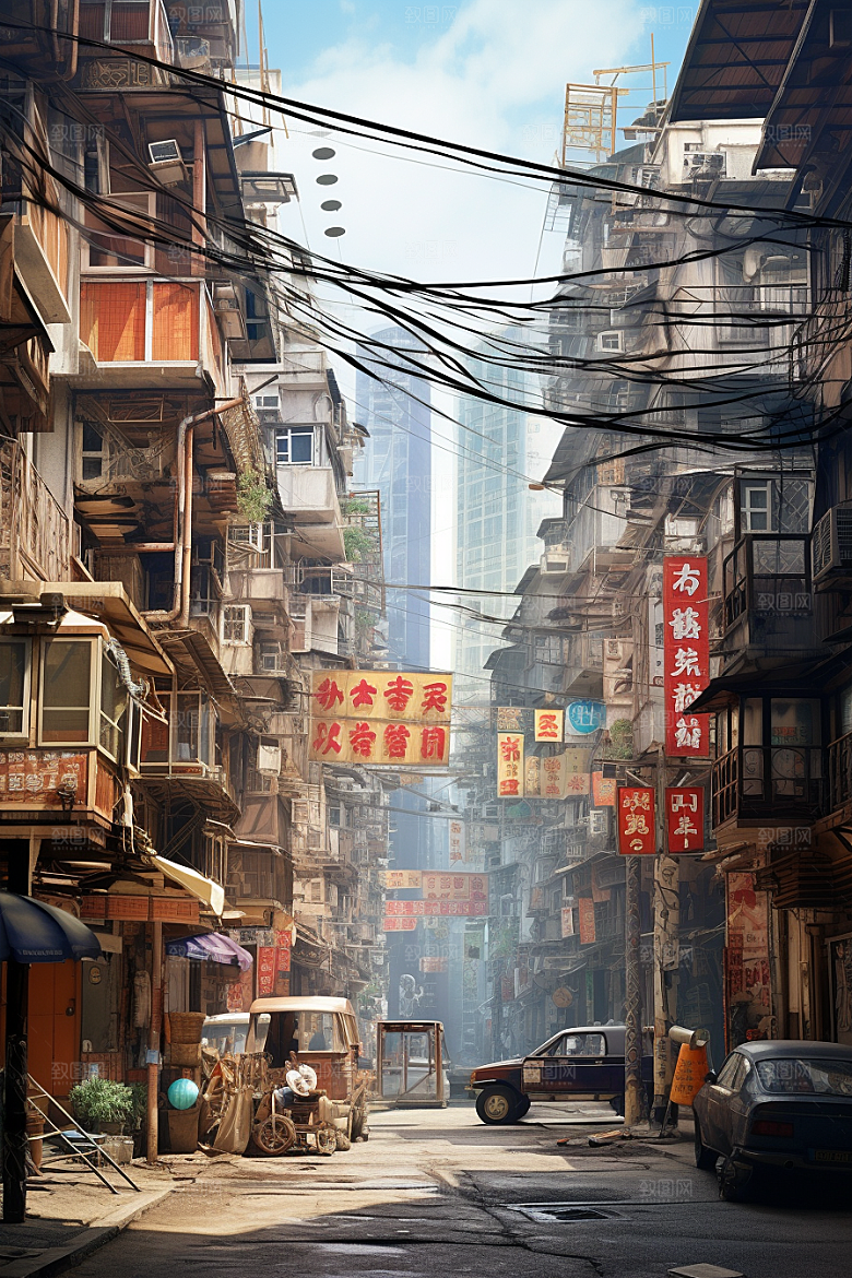城市街景游戏原画街道素材