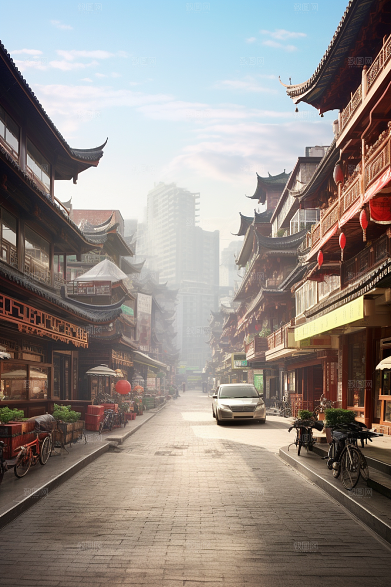 城市街景超现实高清素材