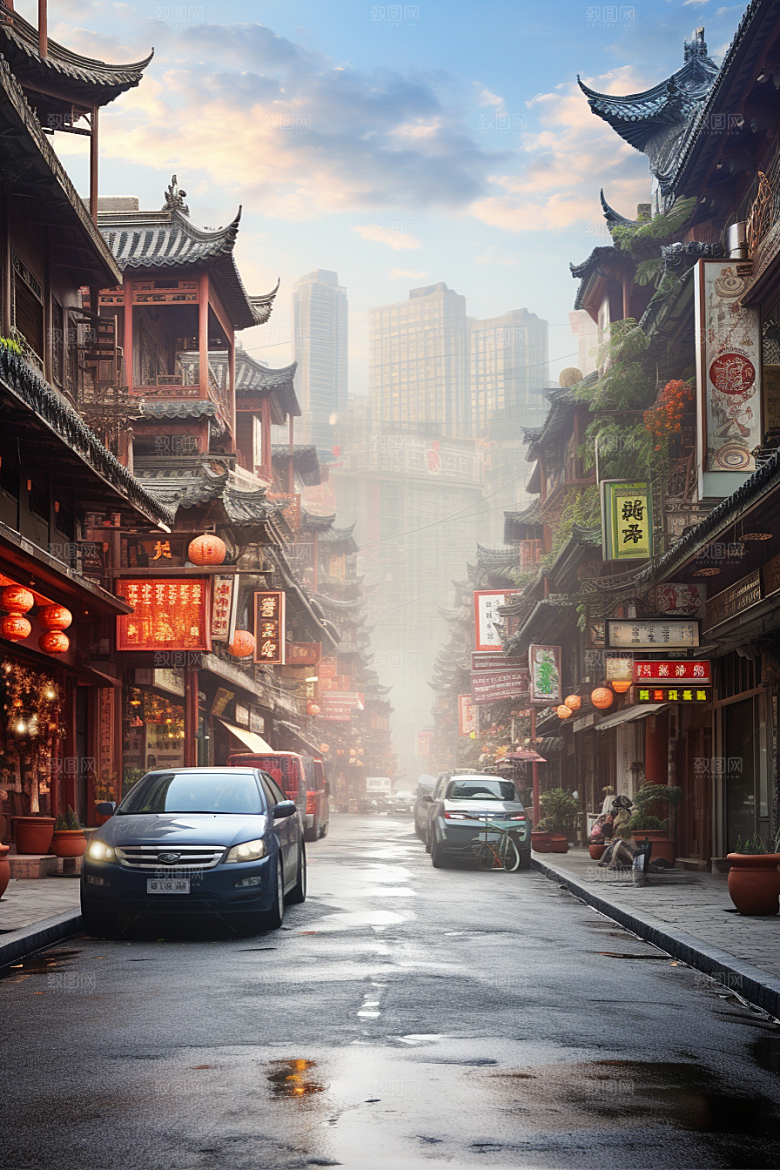 城市街景赛博朋克超现实素材