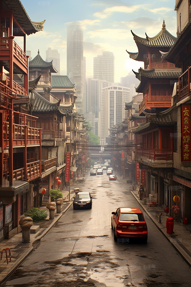 城市街景建筑游戏原画素材