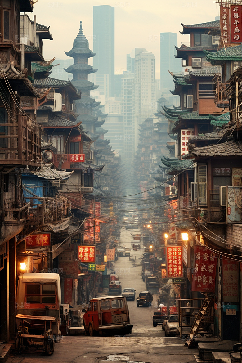 城市街景氛围高清素材