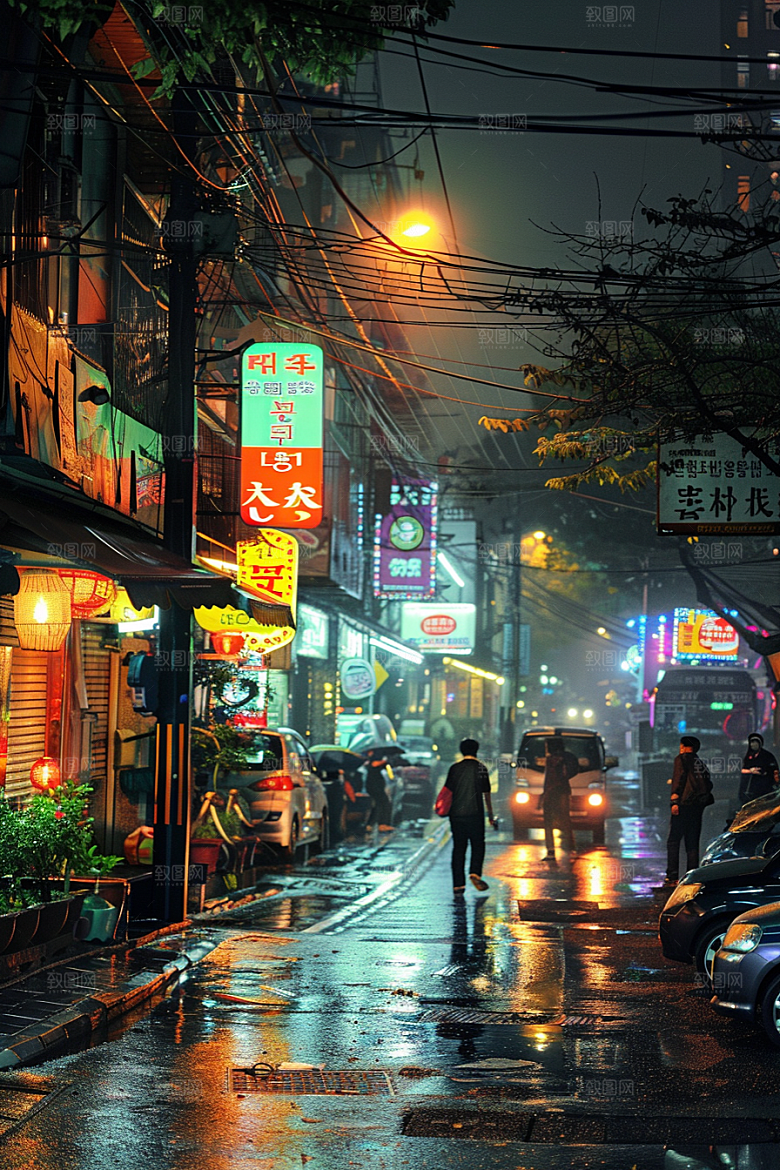 城市街景赛博朋克超现实素材