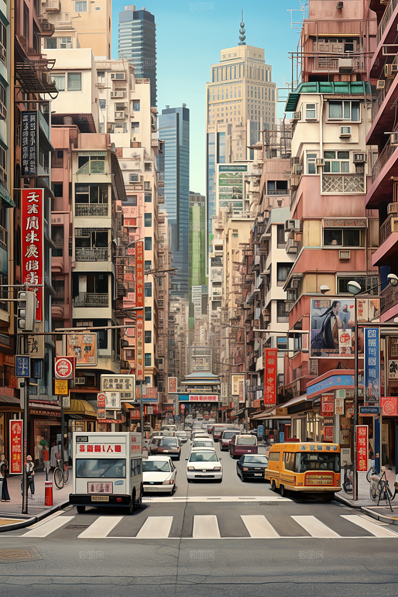 城市街景超现实街道素材