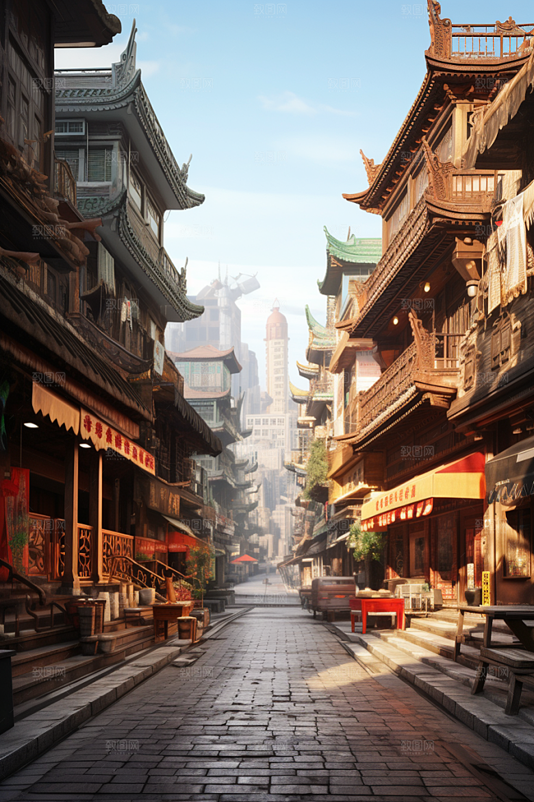 城市街景超现实高清素材
