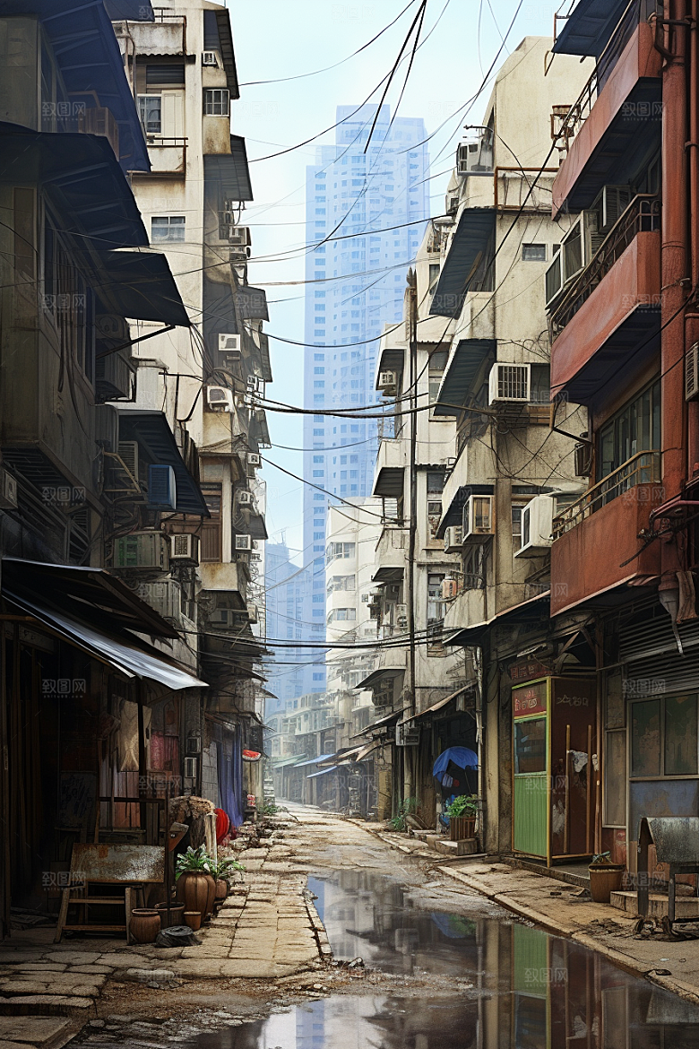 城市街景游戏原画都市素材