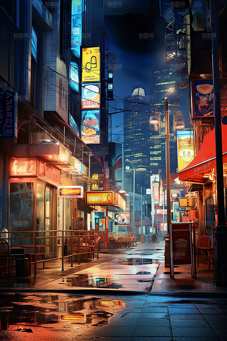 城市街景游戏原画都市素材