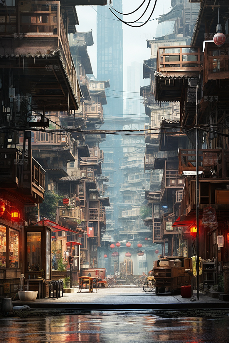 城市街景高清游戏原画素材