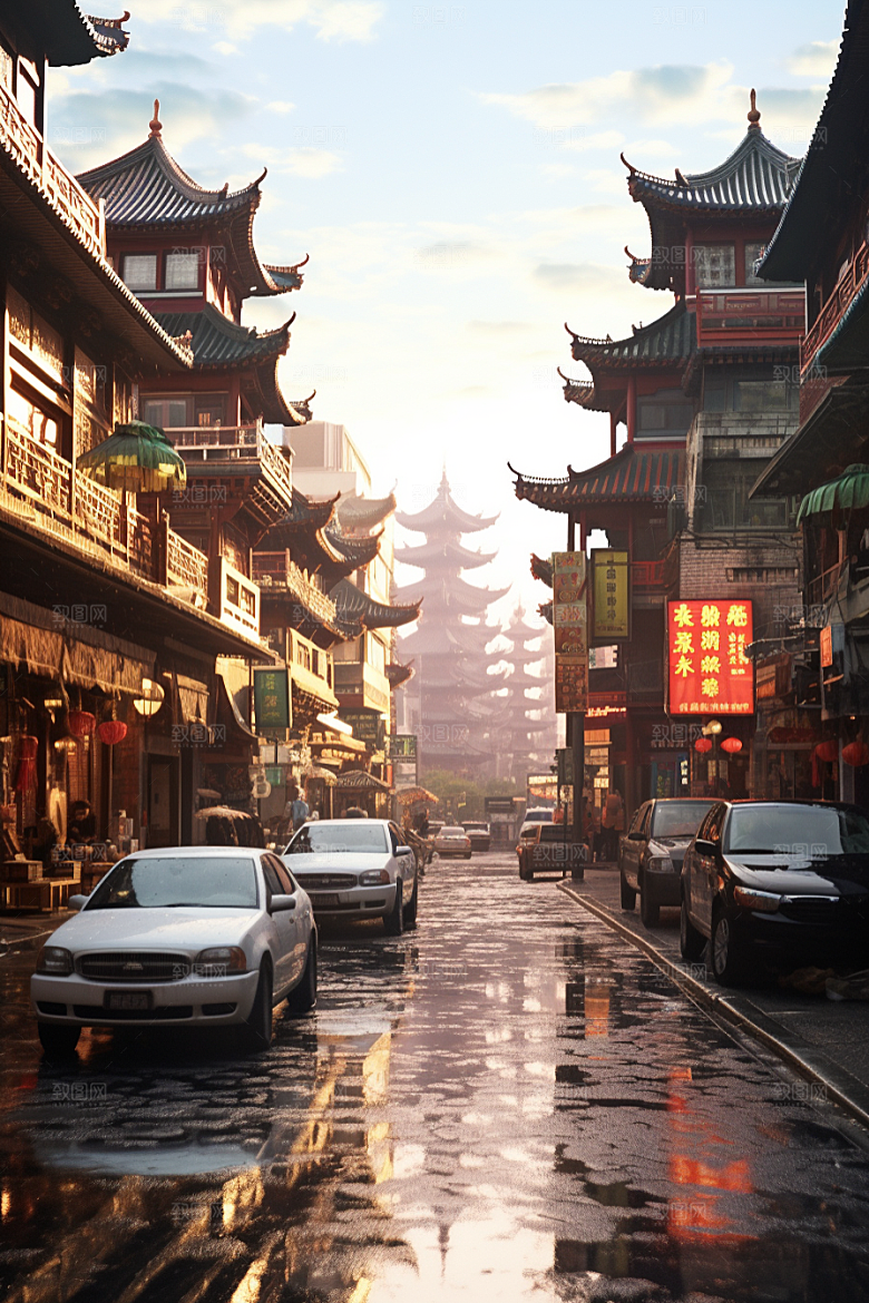 城市街景赛博朋克超现实素材
