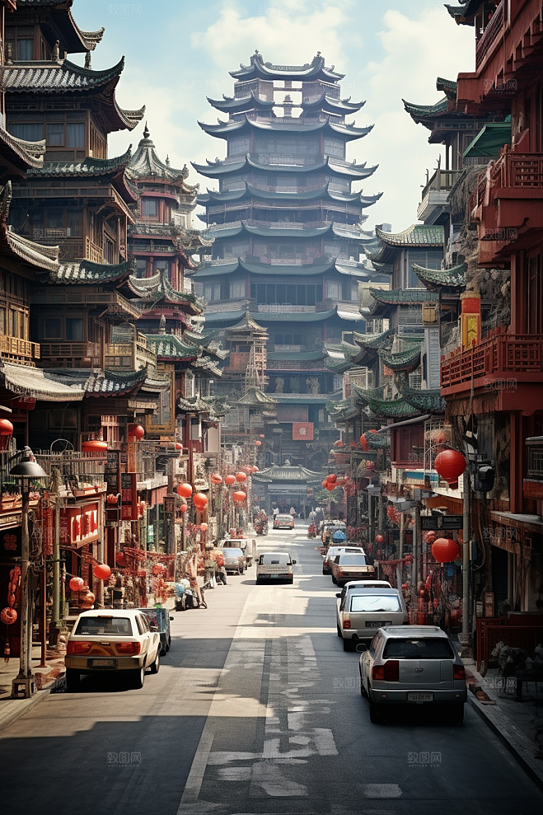 城市街景氛围街市素材