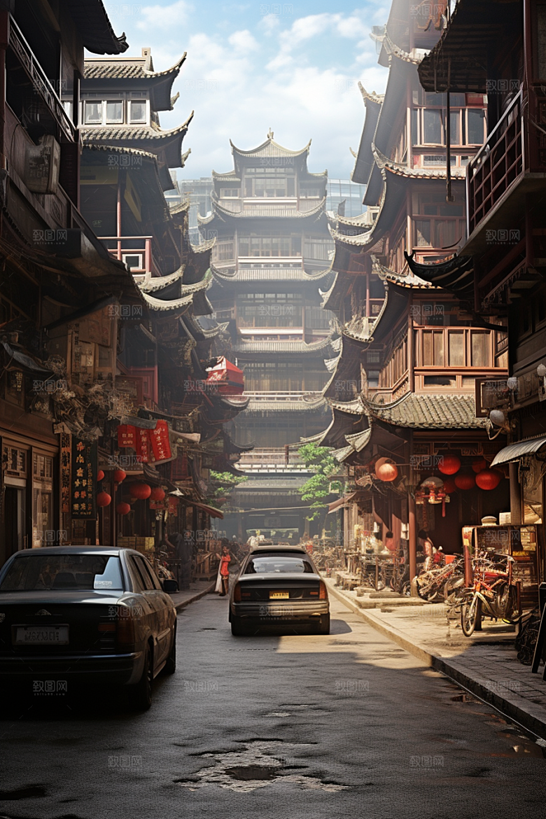 城市街景街道游戏原画素材