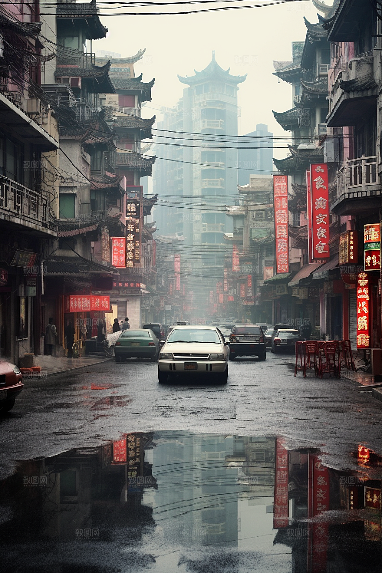 城市街景高清赛博朋克素材