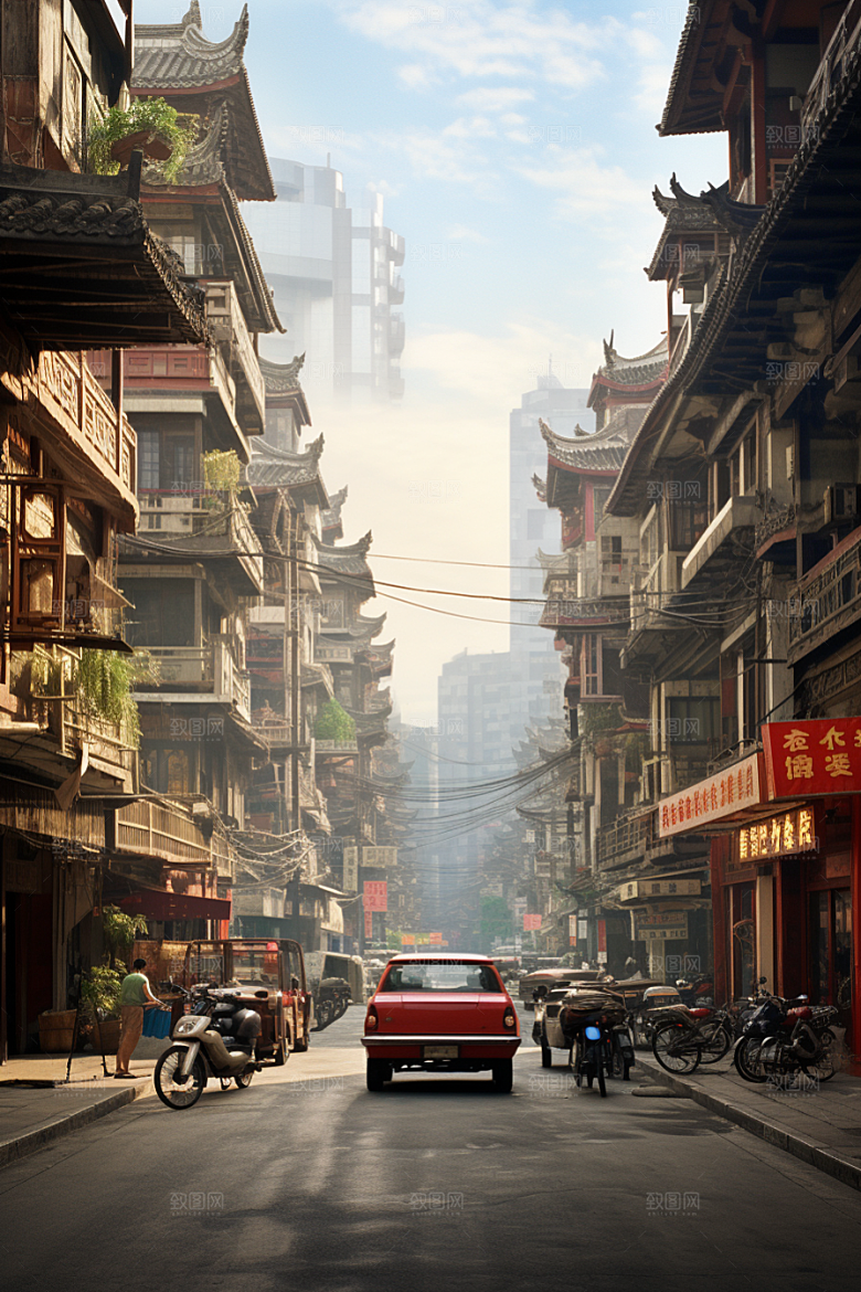 城市街景超现实赛博朋克素材