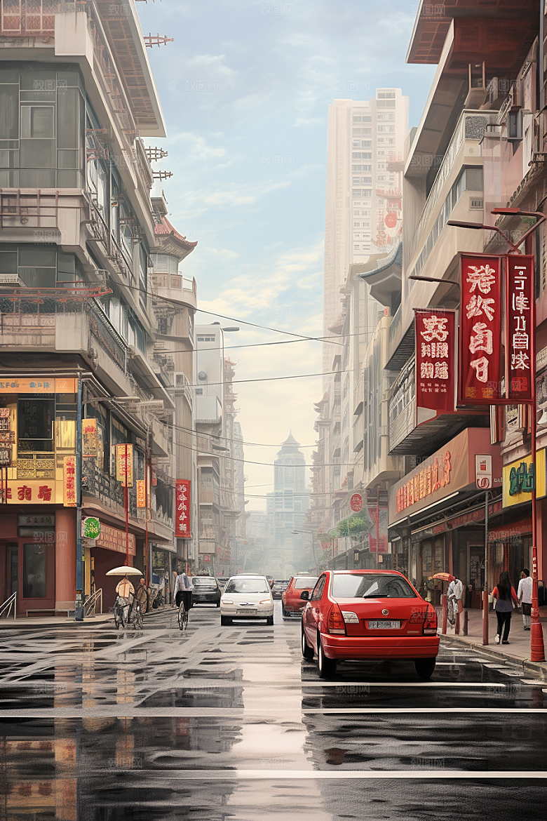 城市街景氛围高清素材
