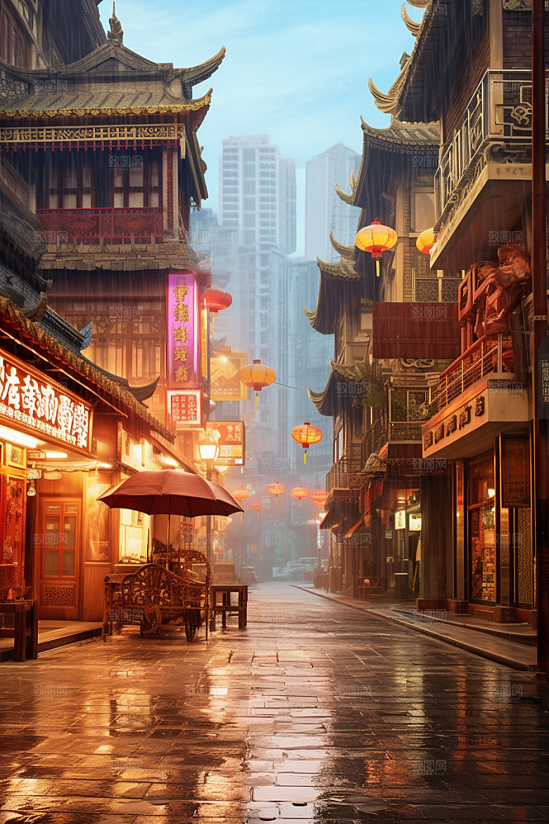 城市街景赛博朋克超现实素材
