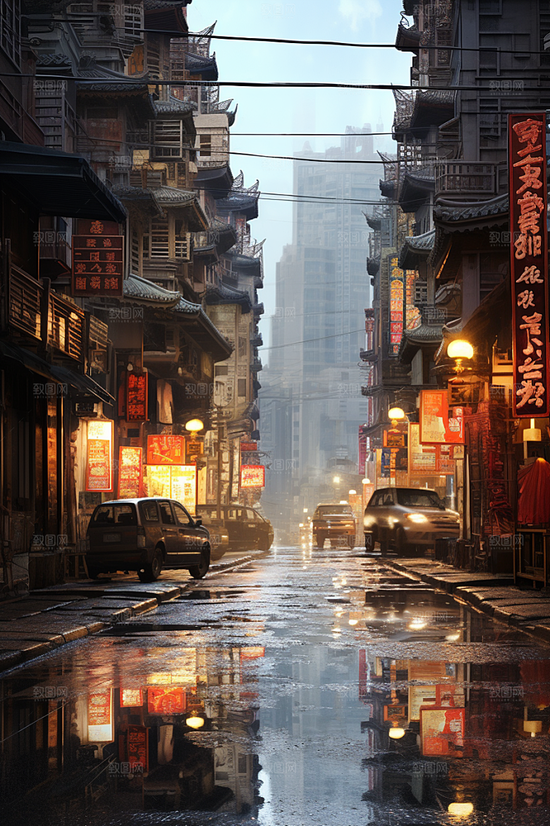 城市街景高清游戏原画素材