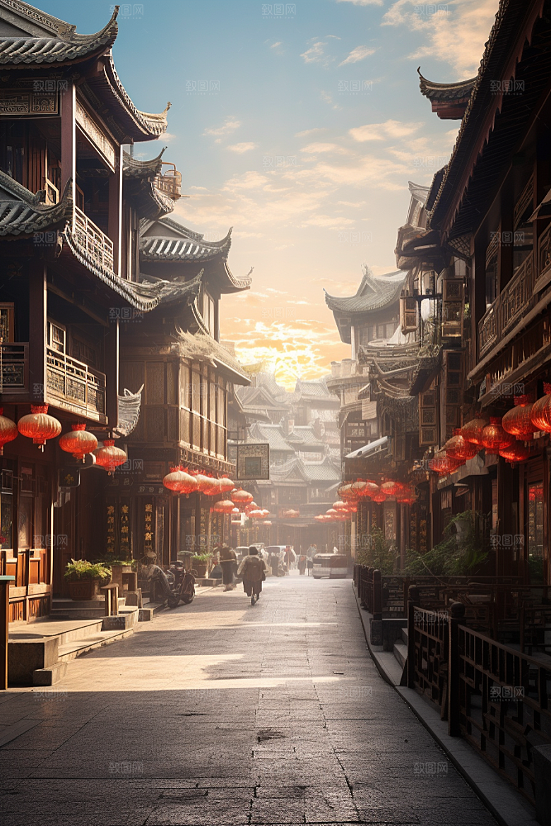 城市街景街道氛围素材