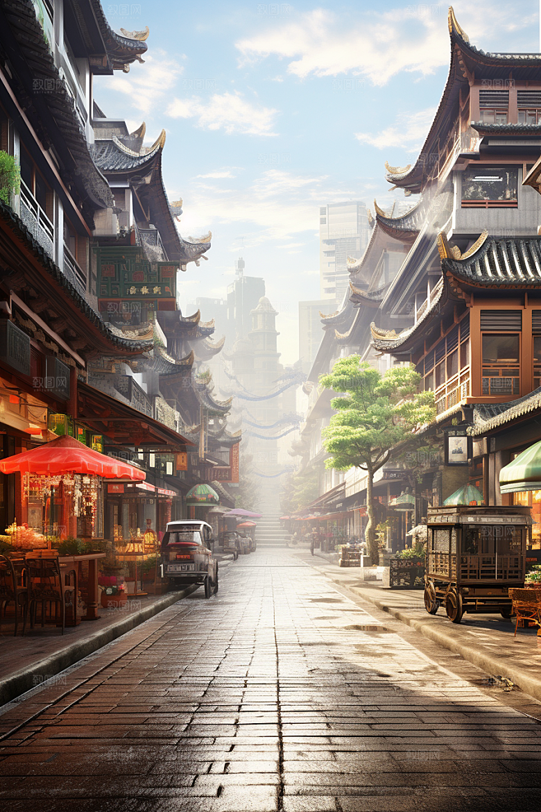城市街景游戏原画氛围素材