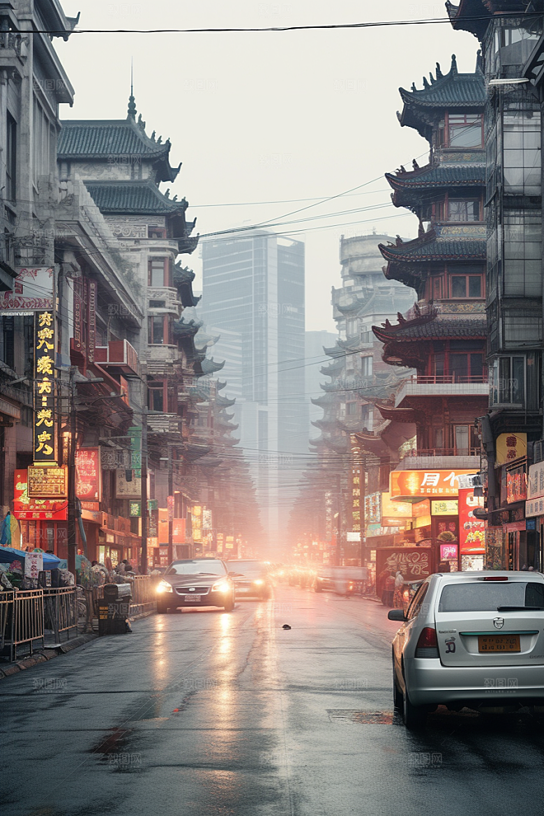 城市街景街道都市素材