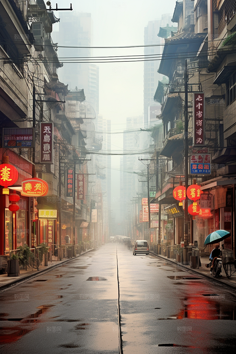城市街景超现实赛博朋克素材
