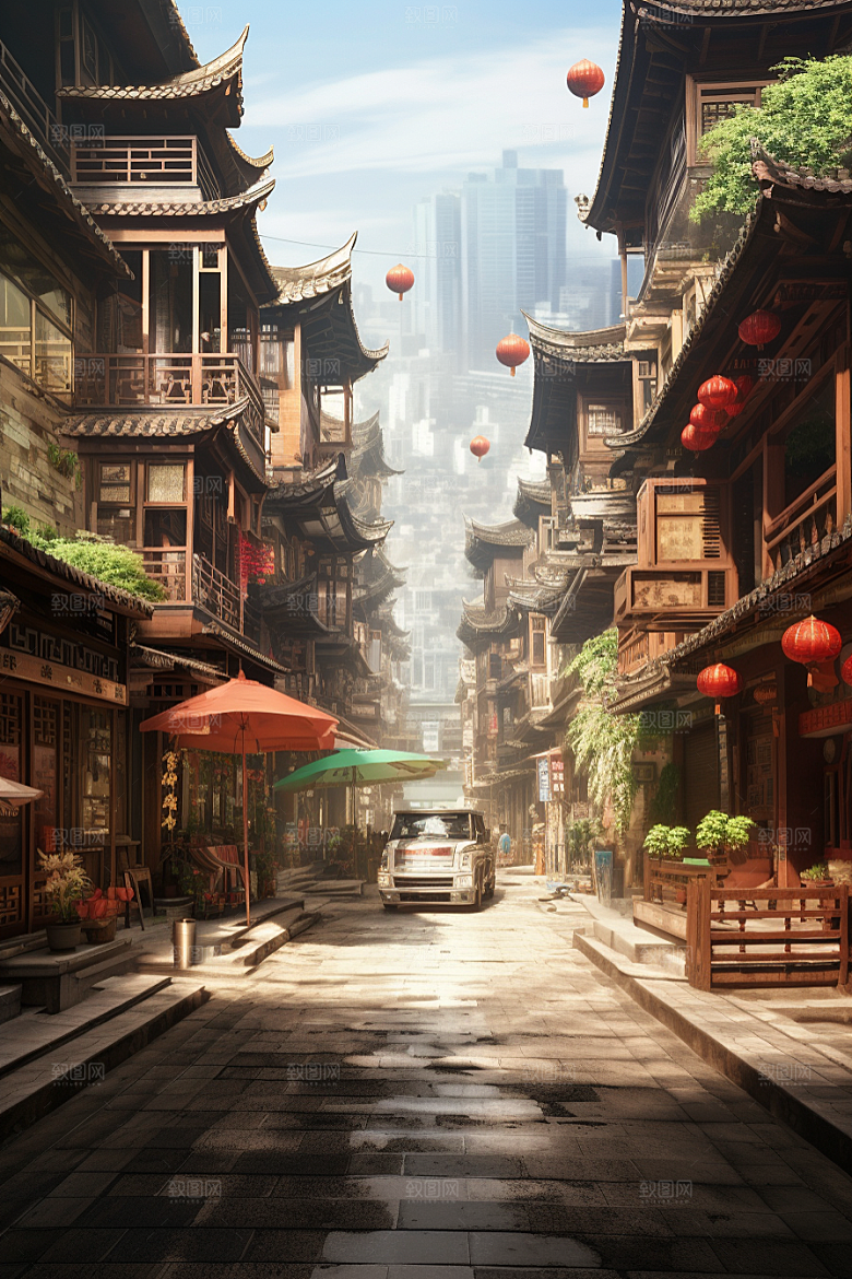 城市街景街道超现实素材