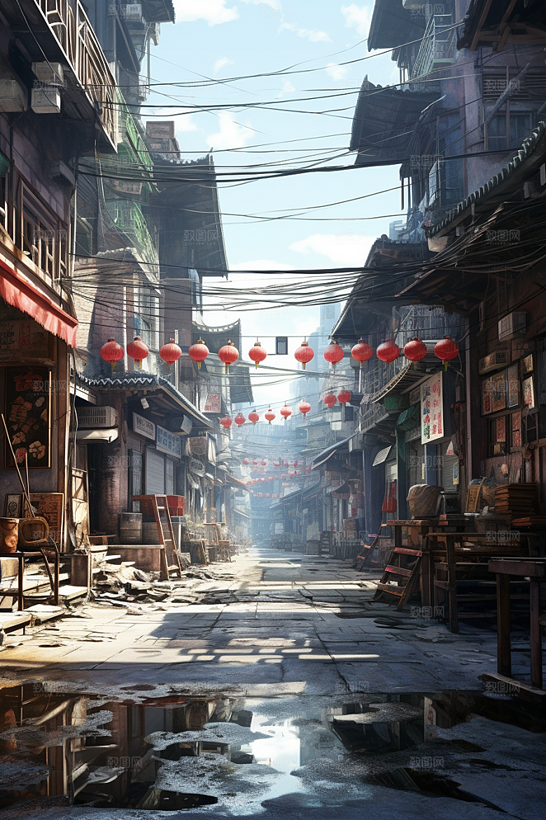 城市街景赛博朋克超现实素材
