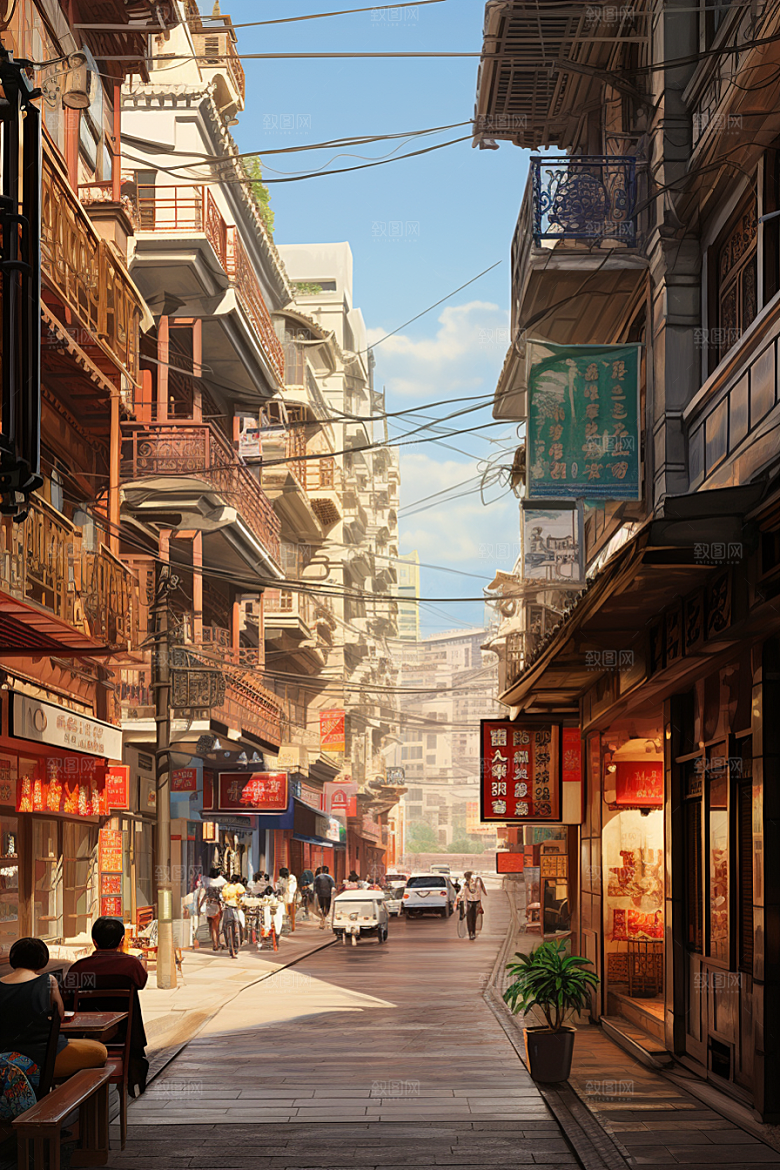 城市街景赛博朋克超现实素材
