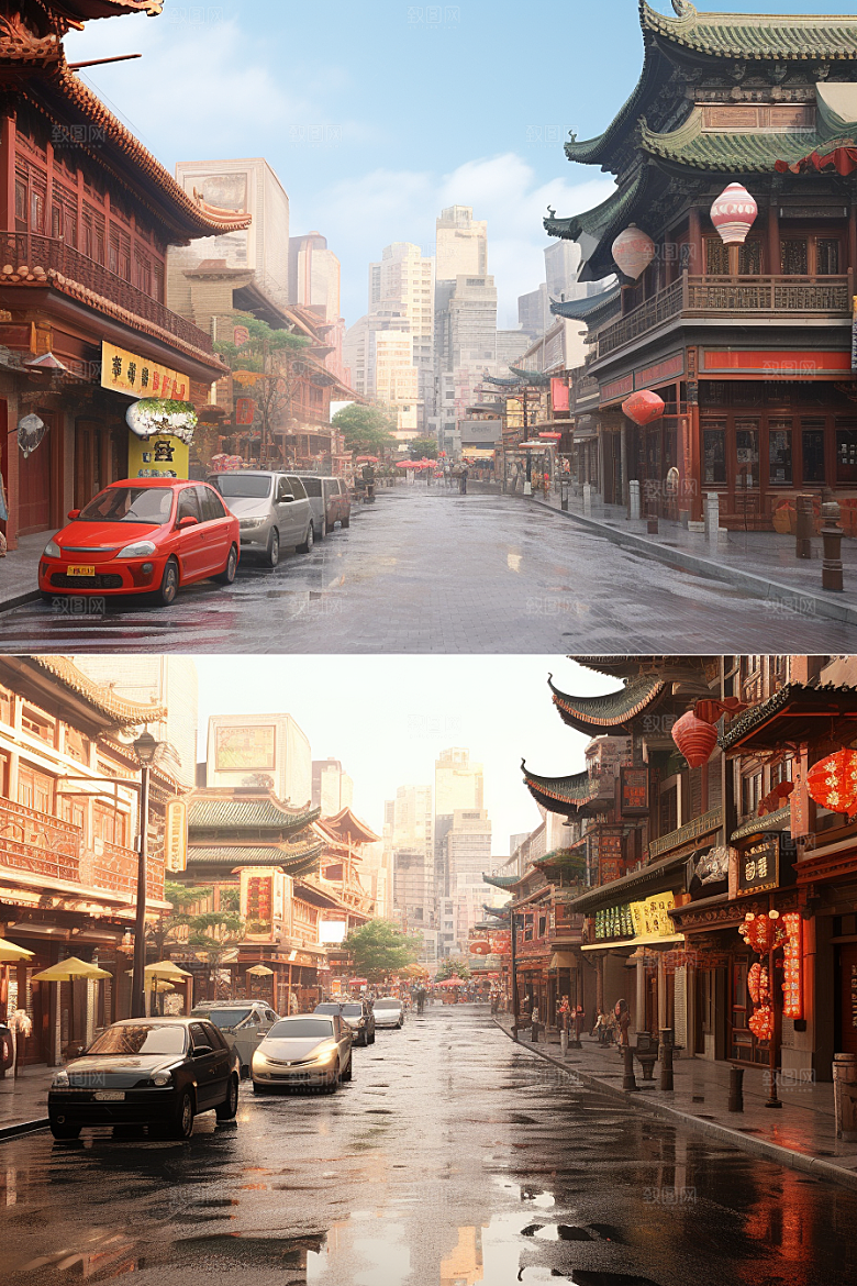 城市街景建筑赛博朋克素材
