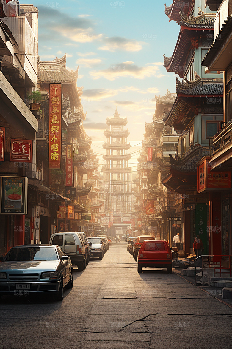 城市街景氛围游戏原画素材