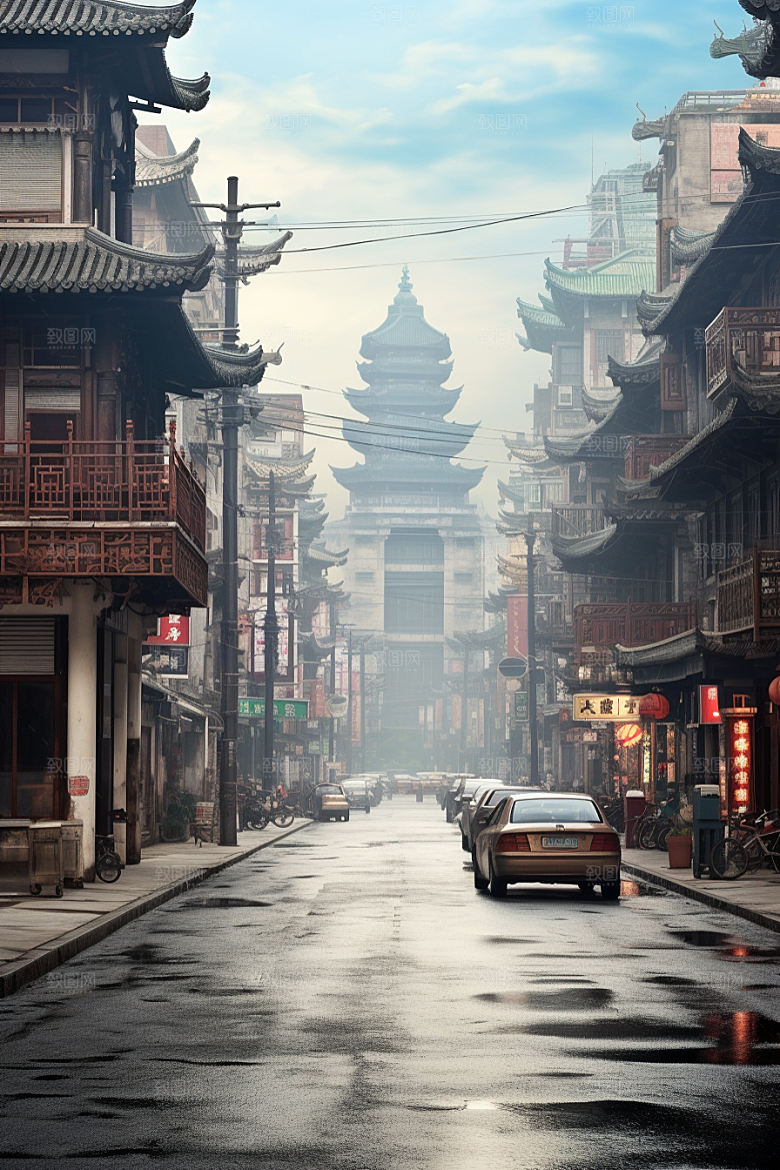城市街景街道建筑素材