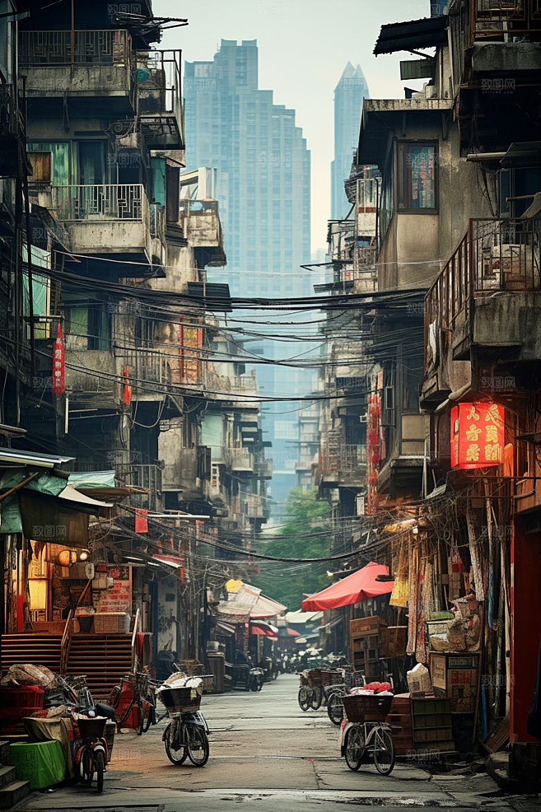 城市街景街道氛围素材