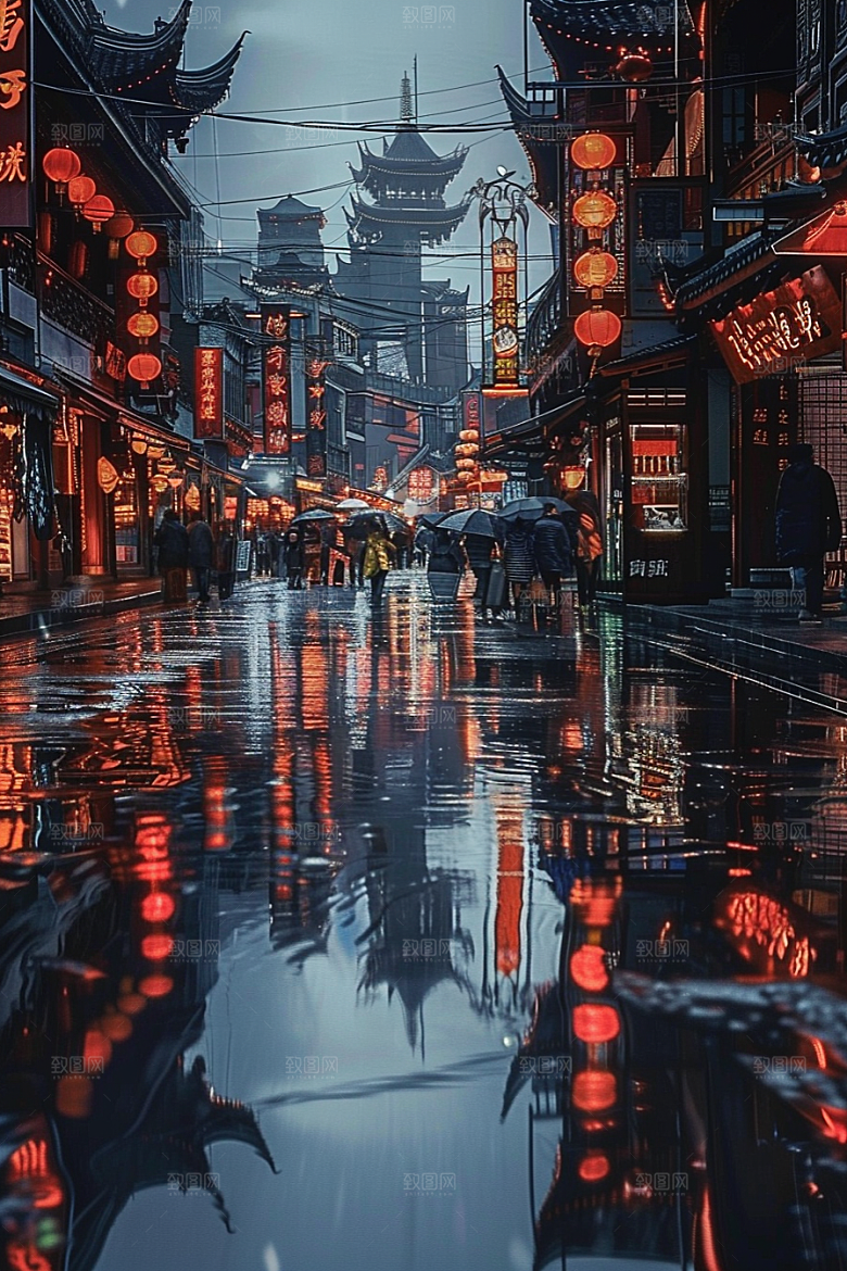 城市街景街市赛博朋克素材
