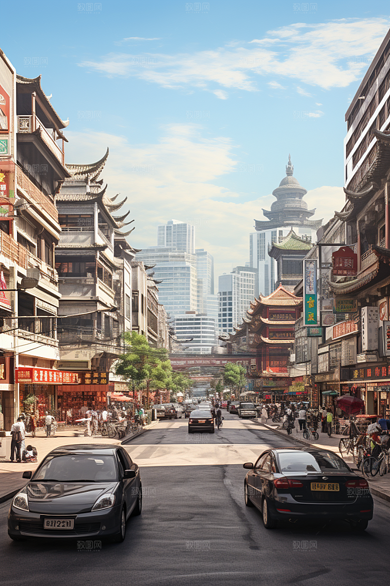 城市街景氛围高清素材