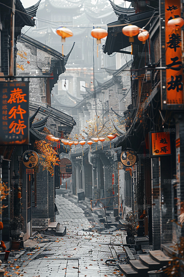 城市街景超现实氛围素材