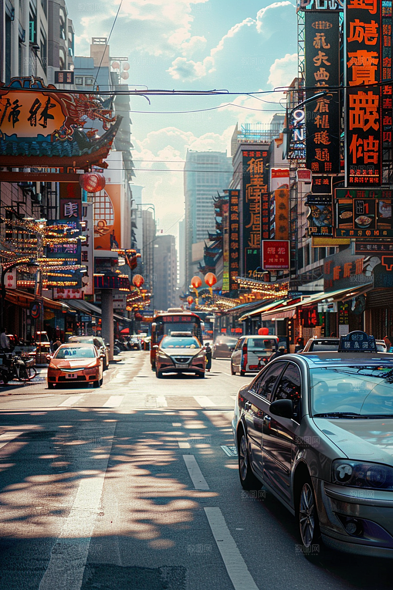 城市街景氛围超现实素材