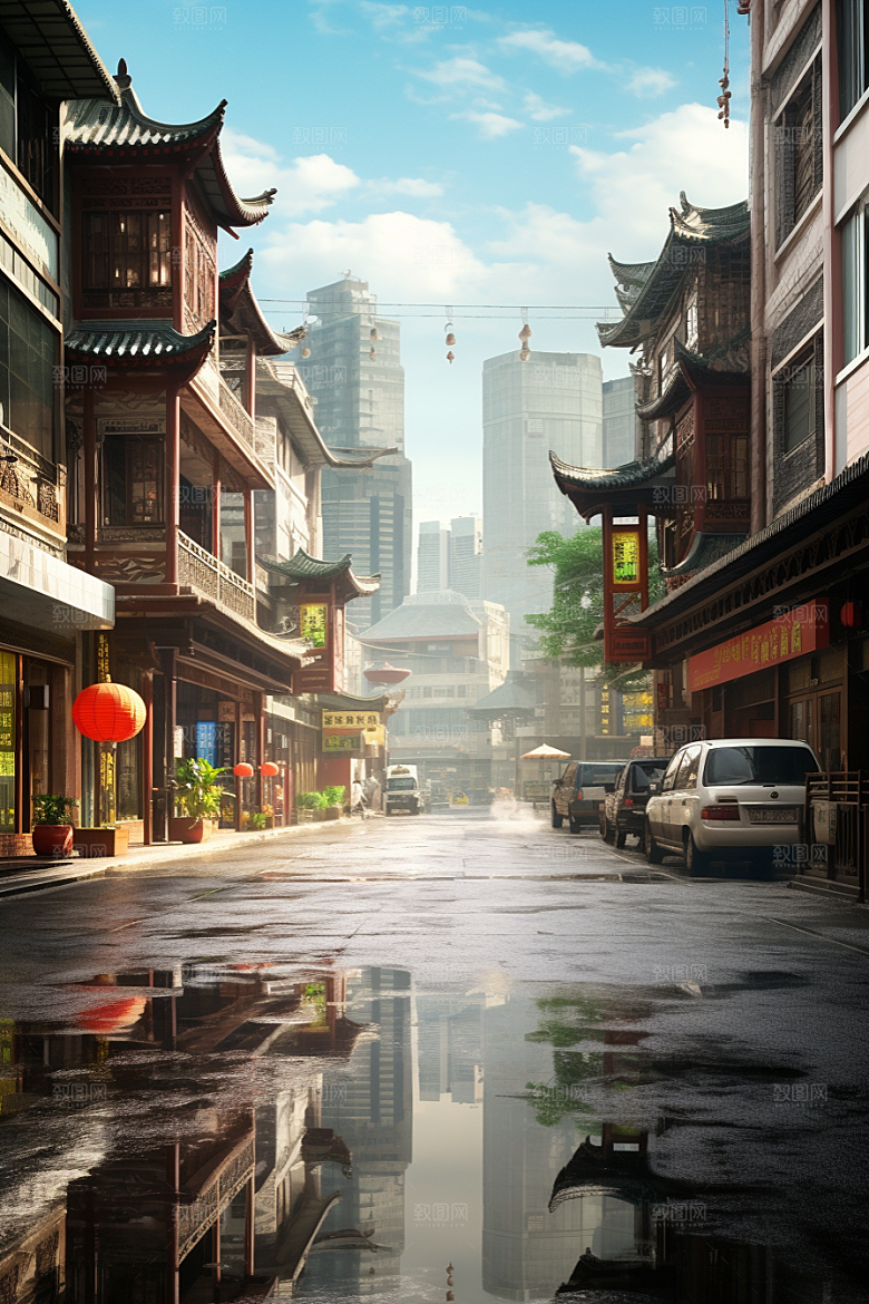 城市街景街道赛博朋克素材