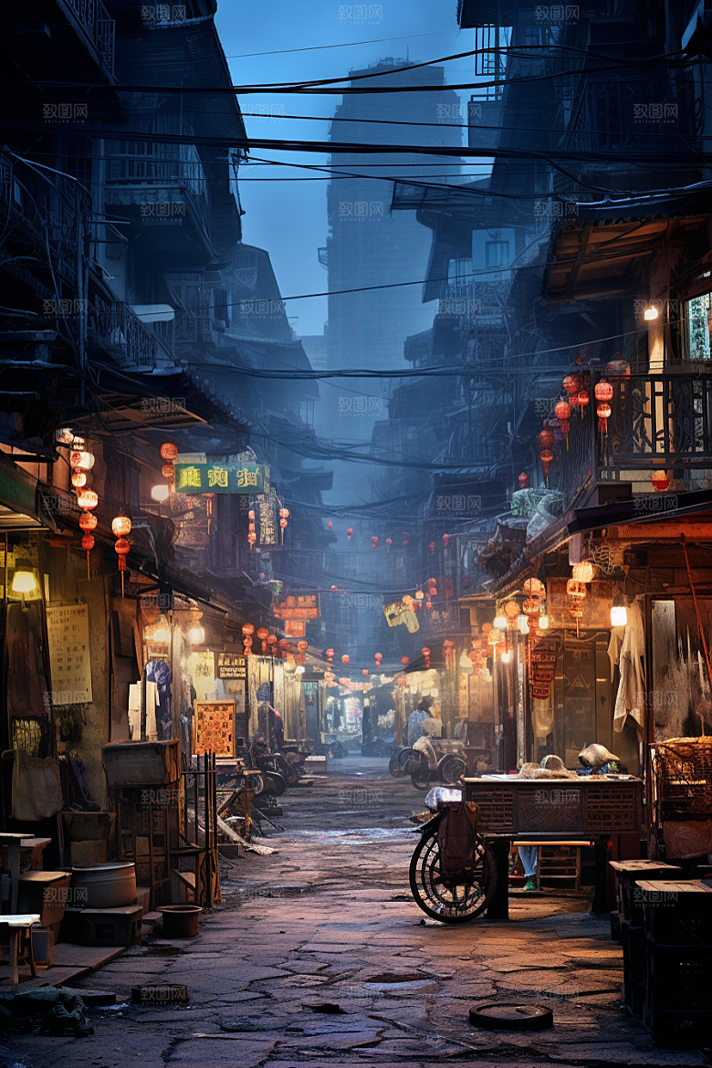 城市街景氛围游戏原画素材