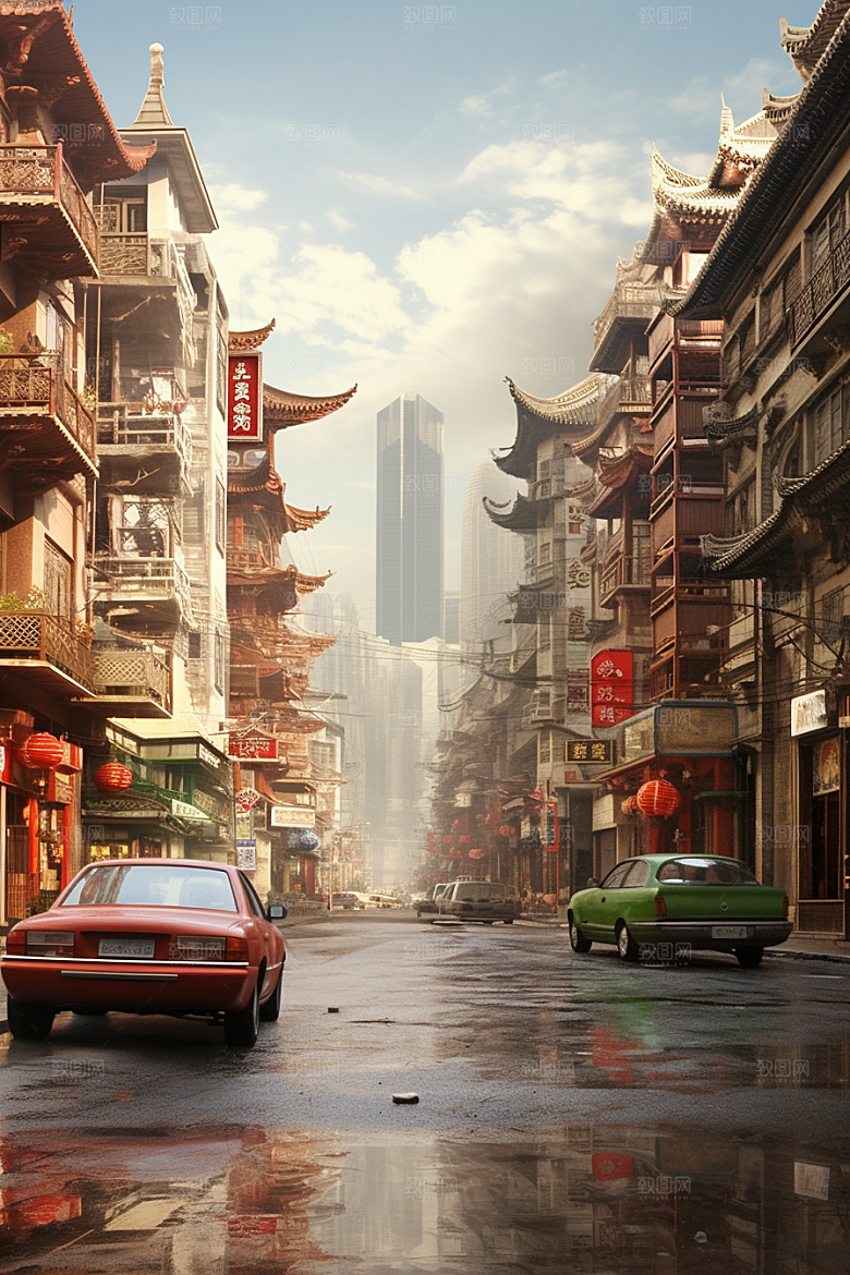 城市街景游戏原画高清素材
