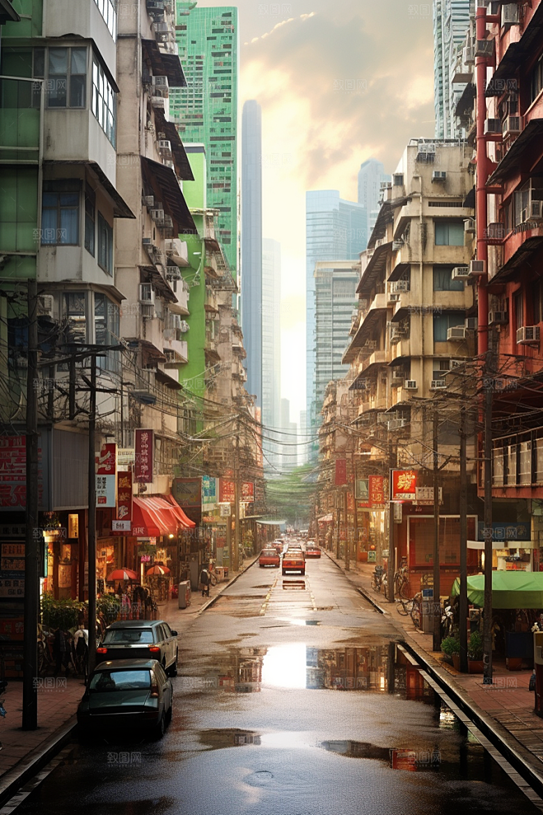 城市街景街道建筑素材