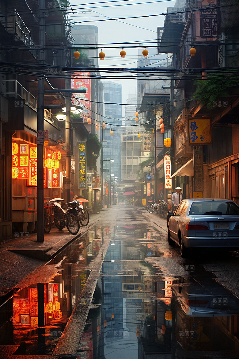 城市街景建筑氛围素材