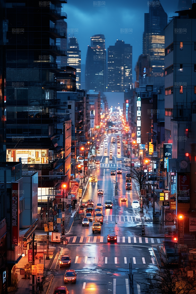 城市街景赛博朋克超现实素材