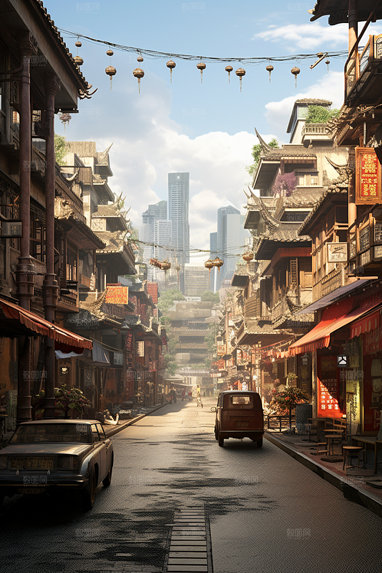城市街景街道都市素材